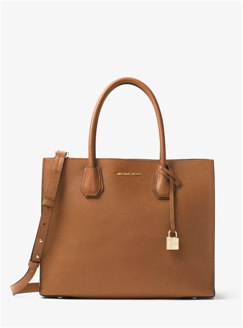 brown pebble leather tote michael kors|Michael Kors mercer small bag.